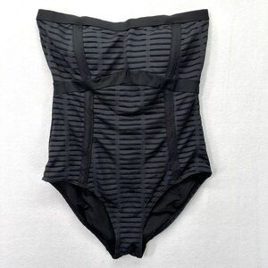 Bond-Eye Australia Bandeau Ladder Back One Piece Swimsuit Black U.S. Size 6